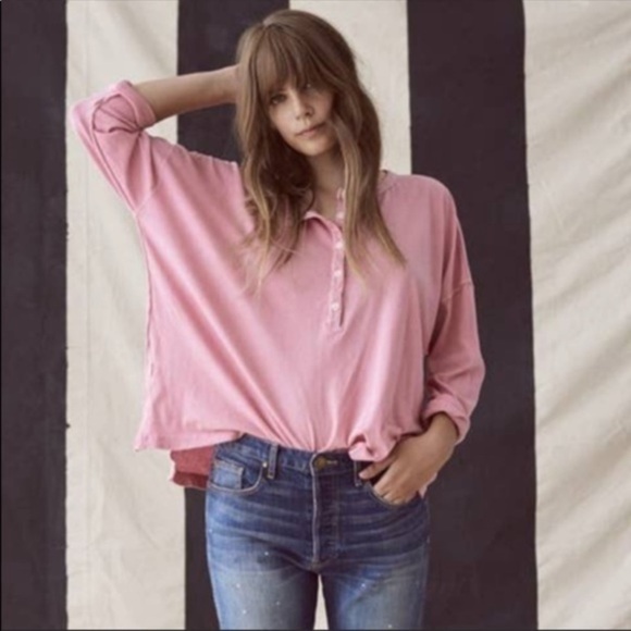 The GREAT. Slouchy Henley Top Size 2/M-L - Picture 2 of 10